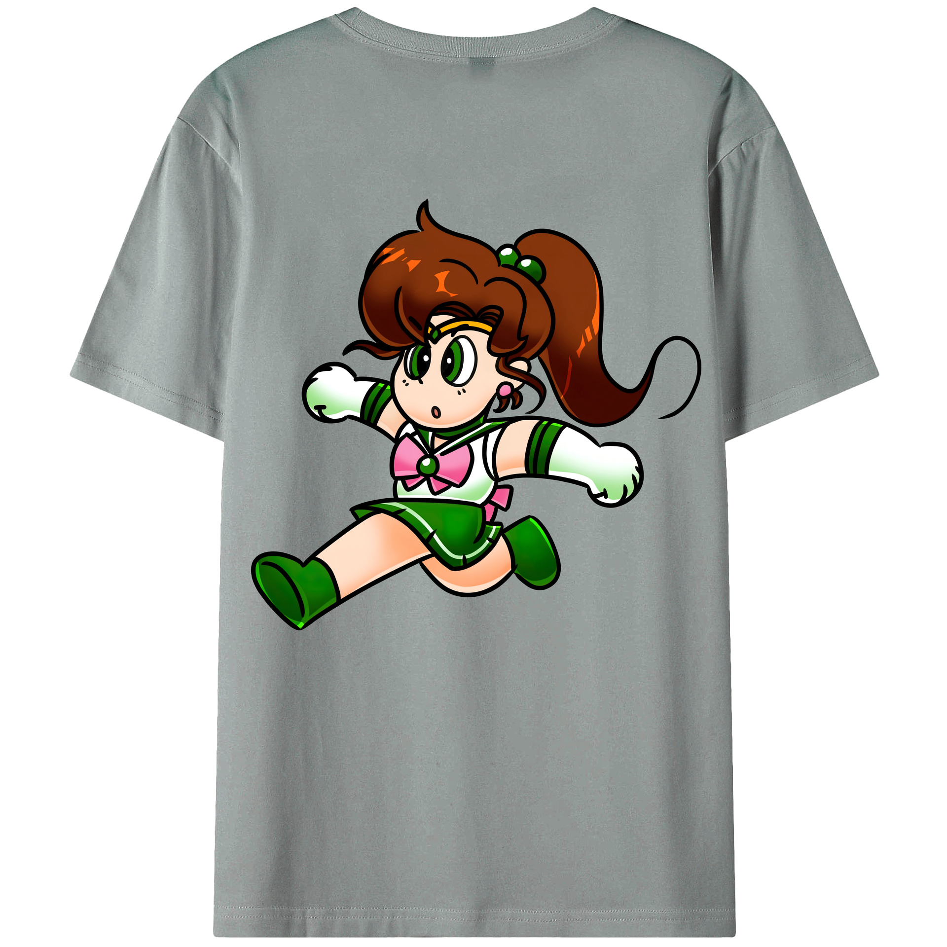 （画像用） 美少女戦士セーラームーン 木野 まこと きの まこと Sailor Moon Kino Makoto （セーラージュピター；Sailor Jupiter） 綿100％ メンズ半袖Tシャツ（バックプリント） 通気性